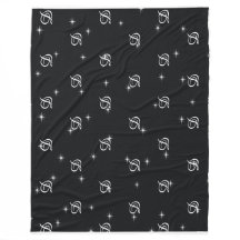 白黒モダン星シンプルモノグラムの