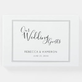 白黒モダン書ミニマル結婚の ゲストブック