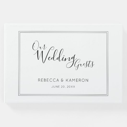 白黒モダン書ミニマル結婚の ゲストブック (正面)