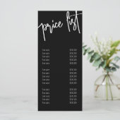 白黒モダン書道価格表サロン メニュー (スタンド正面)