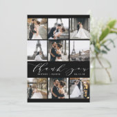 白黒モダン書道9フォトコラージュ サンキューカード (スタンド正面)