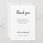 白黒モダン書道9フォトコラージュ サンキューカード (裏面)