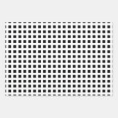 白黒モダン格子状ストライプダイヤモンド格子 ラッピングペーパーシート (正面2)