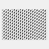 白黒モダン格子状ストライプダイヤモンド格子 ラッピングペーパーシート (正面)