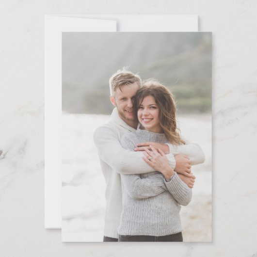 白黒モダン植物台本Vellum 2写真 招待状 (裏面)