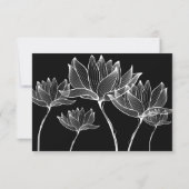 白黒モダン植物学結婚フローラ 出欠カード (裏面)