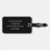 白黒モダン模様モノグラム ラゲッジタグ (裏面横)