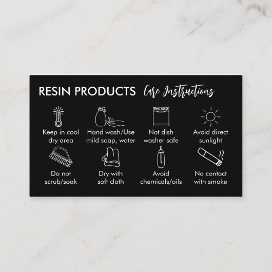 白黒モダン樹脂気に製品 名刺 (裏面)