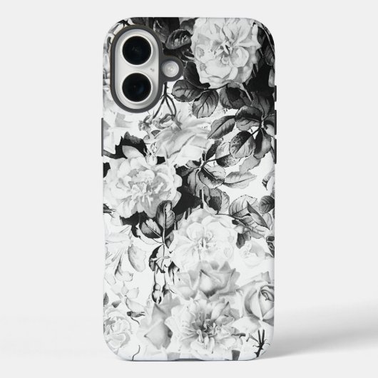 白黒モダン水彩国フローラ Case-Mate iPhoneケース (裏面)