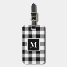 白黒モダン水牛プレイドモノグラム