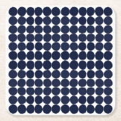 白黒モダン水玉模様コースター スクエアペーパーコースター (正面)