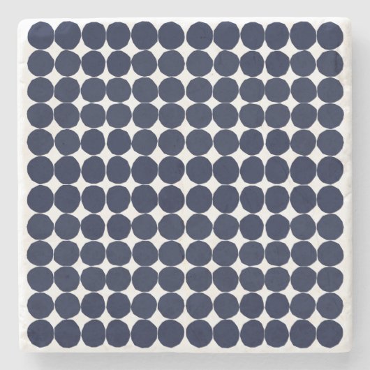 白黒モダン水玉模様コースター ストーンコースター (正面)