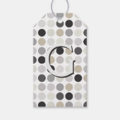 白黒モダン水玉模様パターン ギフトタグ (正面)
