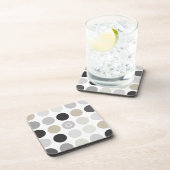 白黒モダン水玉模様パターン コースター (右側)