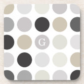 白黒モダン水玉模様パターン コースター (正面)