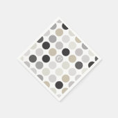 白黒モダン水玉模様パターン スタンダードカクテルナプキン (角)