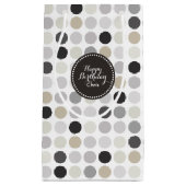 白黒モダン水玉模様パターン スモールペーパーバッグ (正面)