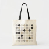 白黒モダン水玉模様パターン トートバッグ (正面)