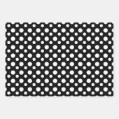白黒モダン水玉模様パターン ラッピングペーパーシート (正面)