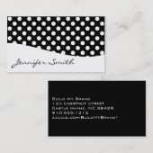 白黒モダン水玉模様名刺 名刺 (正面/裏面)