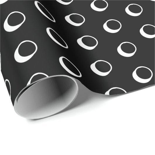 白黒モダン水玉模様柄おもしろいかわいい ラッピングペーパー (ロールコーナー)