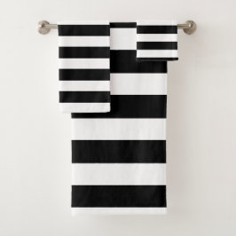 白黒モダン水玉模様 バスタオルセット