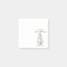 白黒モダン波形ヘアピンクボウヘアスタイリング ポストイット