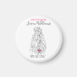 白黒モダン波形ヘアピンクボウヘアスタイリング マグネット