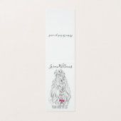 白黒モダン波形ヘアピンクボウヘアスタイリング 名刺 (外部フラット)