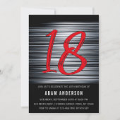 白黒モダン男子18誕生日 招待状 (正面)