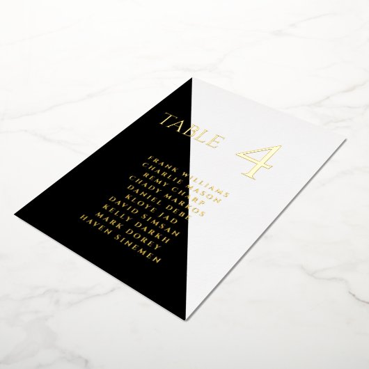 白黒モダン箔テー実在ブル用カード 箔招待状 (回転した状態)