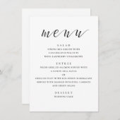 白黒モダン結婚だ。ミニマリストのスクリプト メニュー (正面/裏面)