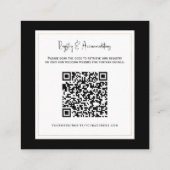 白黒モダン結婚ミニマル詳細 スクエア名刺 (裏面)