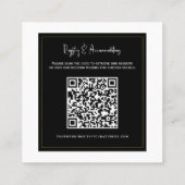 白黒モダン結婚ミニマル詳細 スクエア名刺 (裏面)