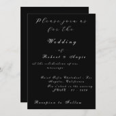 白黒モダン結婚式招待状 招待状 (正面/裏面)