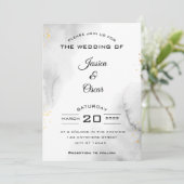 白黒モダン結婚式招待状 招待状 (スタンド正面)