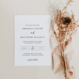 白黒モダン結婚式招待状 招待状