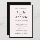 白黒モダン結婚式招待状 招待状 (正面/裏面)