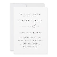 白黒モダン結婚式招待状