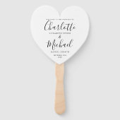 白黒モダン結婚式 プログラムハート ハンドファン (正面)