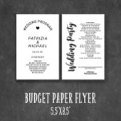 白黒モダン結婚式 プログラム チラシ