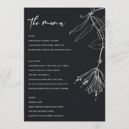 白黒モダン線スケッチフローラメニュー メニュー