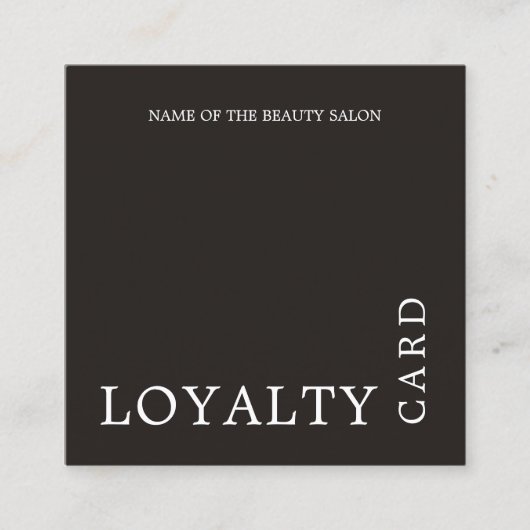 白黒モダン美しいロイヤリティカード ロイヤリティカード (正面)