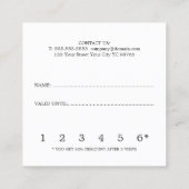 白黒モダン美しいロイヤリティカード ロイヤリティカード (裏面)