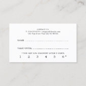 白黒モダン美しいロイヤリティカード ロイヤリティカード (裏面)