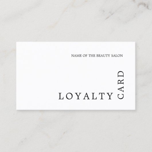 白黒モダン美しいロイヤリティカード ロイヤリティカード (正面)