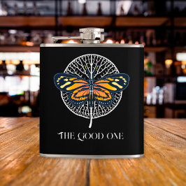 白黒モダン蝶シンプル蝶 フラスク