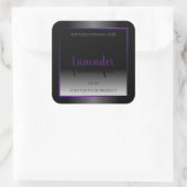 白黒モダン製品ラベル紫色の枠 スクエアシール (バッグ)