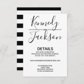 白黒モダン詳細結婚書道 エンクロージャーカード (正面/裏面)