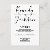 白黒モダン詳細結婚書道 エンクロージャーカード (正面)